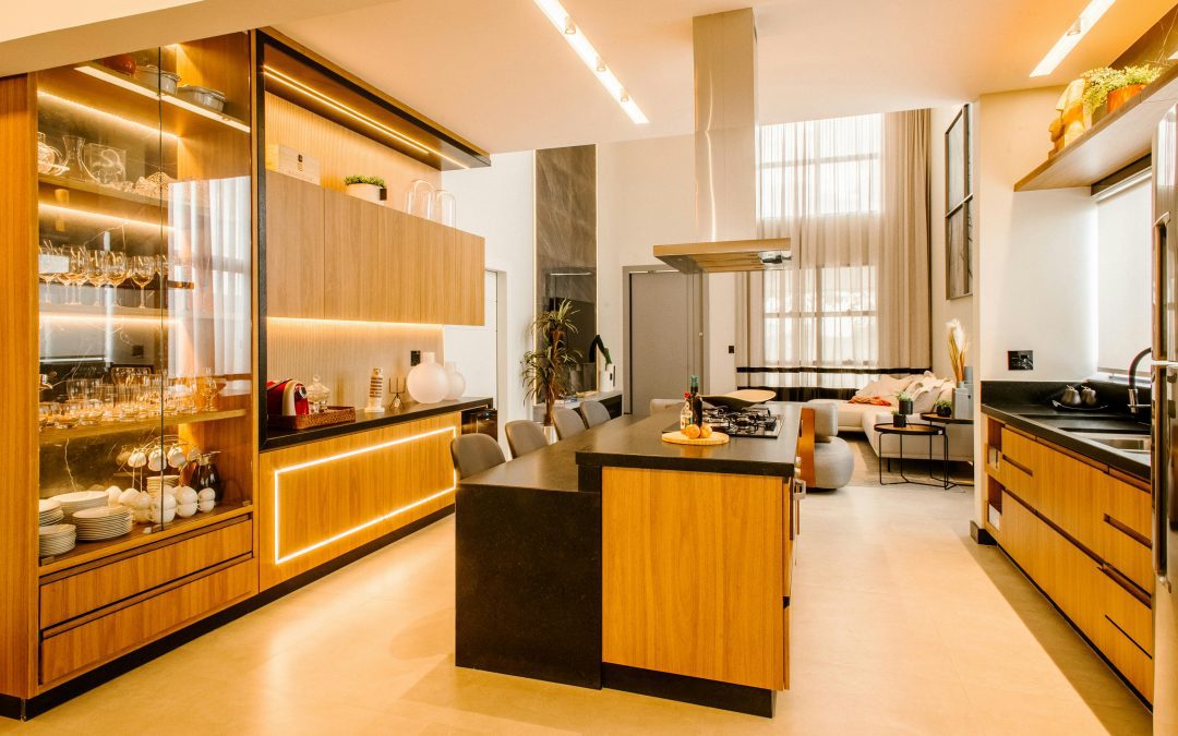 Open-plan design for the kitchen and living area.